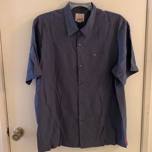 Black and Gray Button Up Quiksilver Shirt